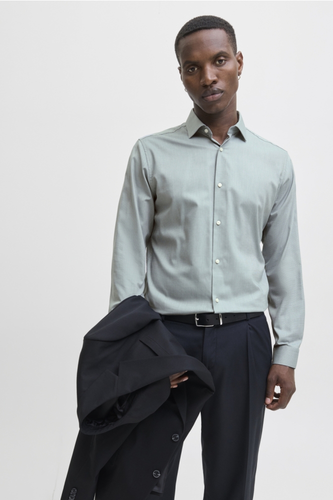 JPRBLAPARKER SHIRT L/S NOOS 12227385 Goblin Blue/SLIM FIT